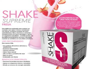 OMNILIFE SHAKE SUPREME  una nutritiva malteada con suculento sabor Fresa Silvestre